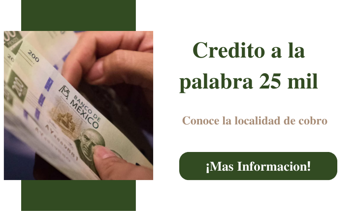 crédito a la palabra 25 mil